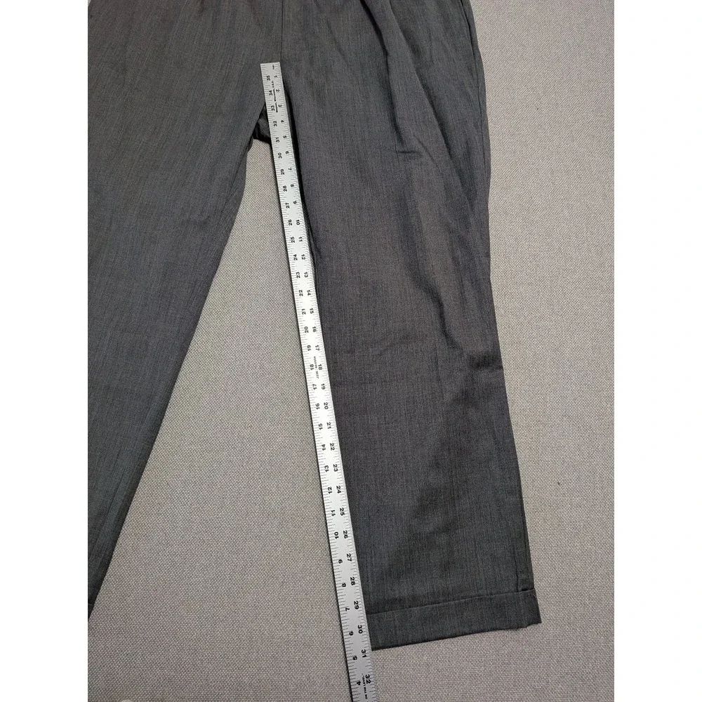 Ralph Lauren LRL Men's Grey 40x30 Wool Pleated Cuffed Dress Pants Prom Suit
